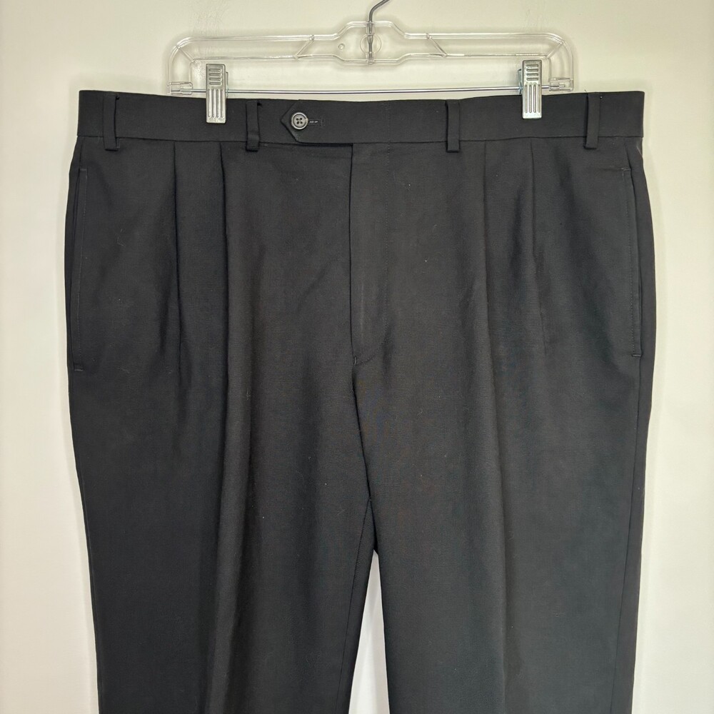 LAUREN RALPH LAUREN Total Comfort Dress Pant Mens 38x32 100% Wool Black Cuff